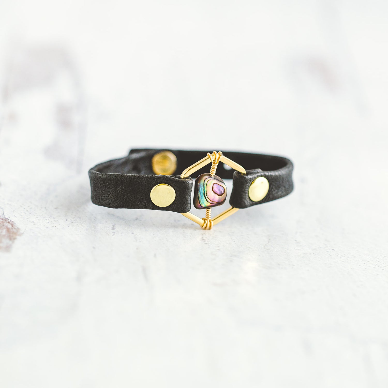 Honeycomb Bracelet - Gold - Abalone