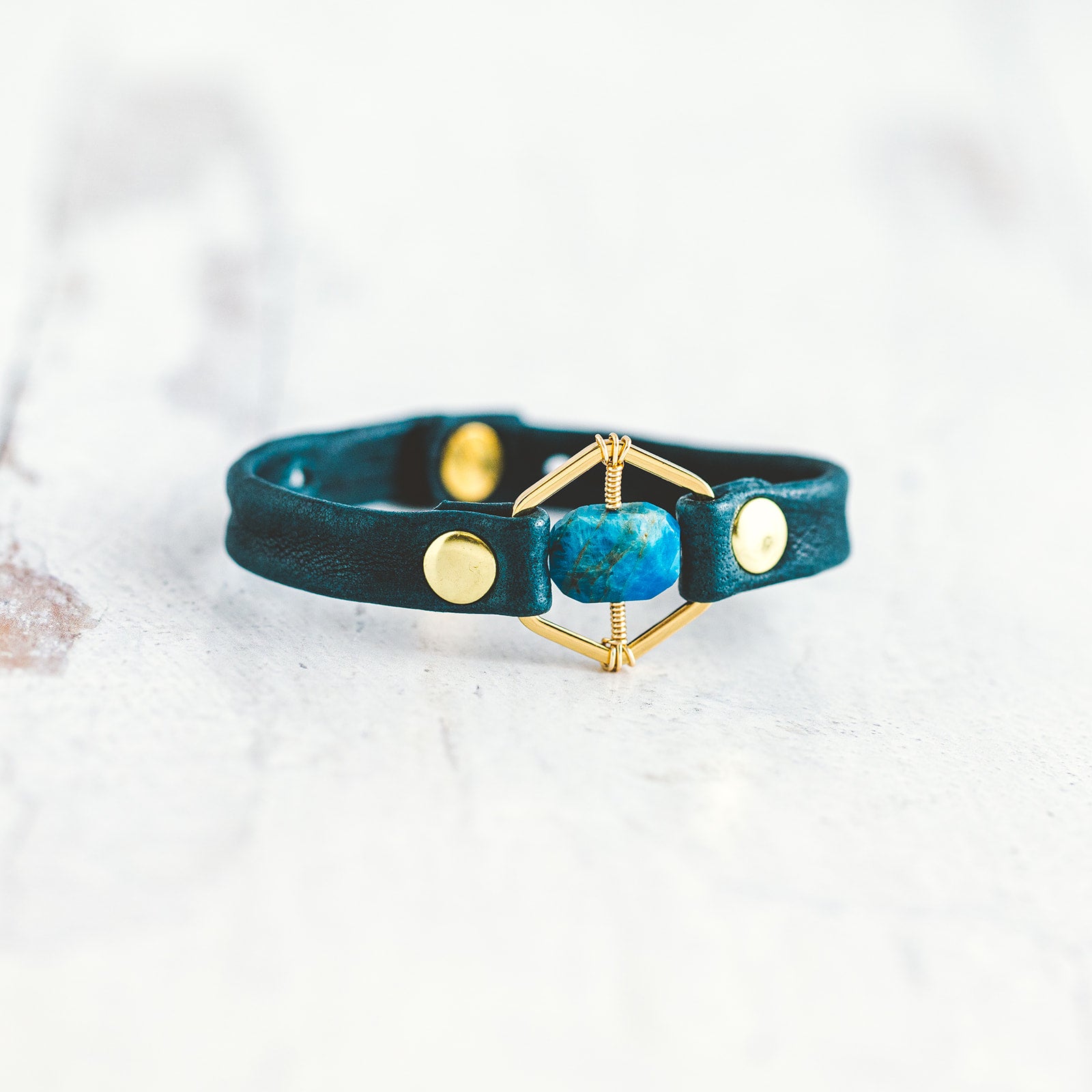 Honeycomb Bracelet - Gold - Apatite