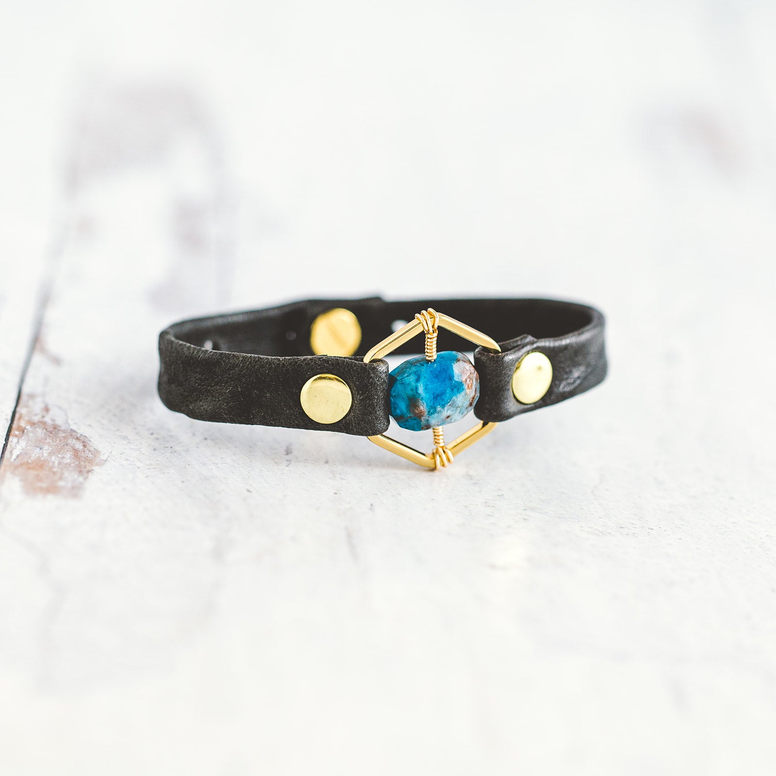 Honeycomb Bracelet - Gold - Apatite