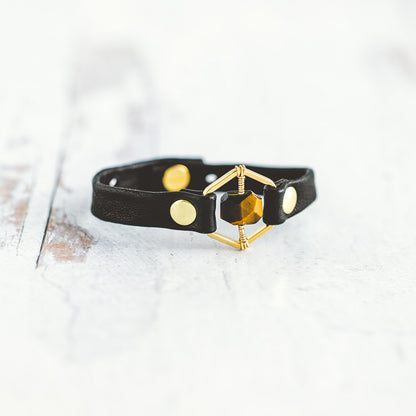 Honeycomb Bracelet - Gold - Tigers Eye