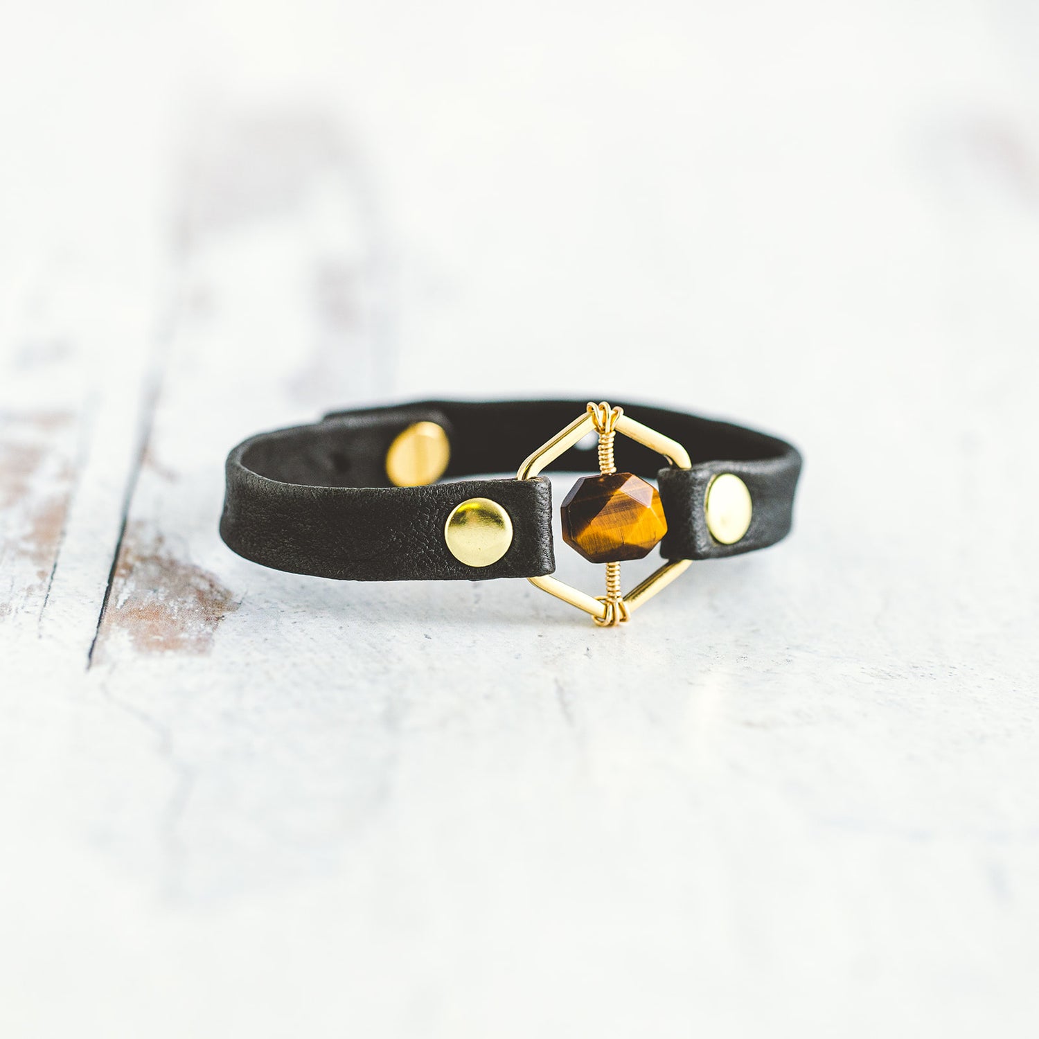 Honeycomb Bracelet - Gold - Tigers Eye