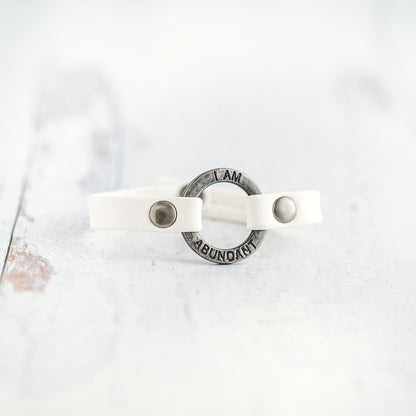 Mantra “ I AM ABUNDANT” Bracelet - Antique Silver