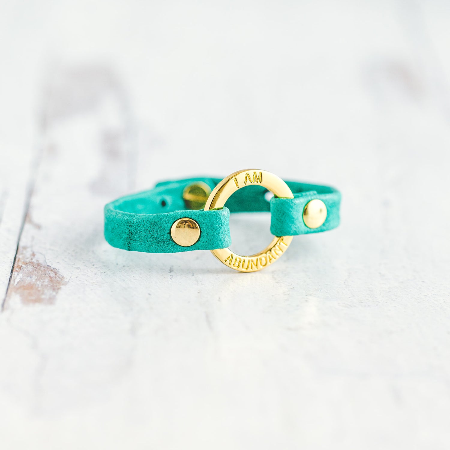 Mantra “ I AM ABUNDANT” Bracelet - Gold