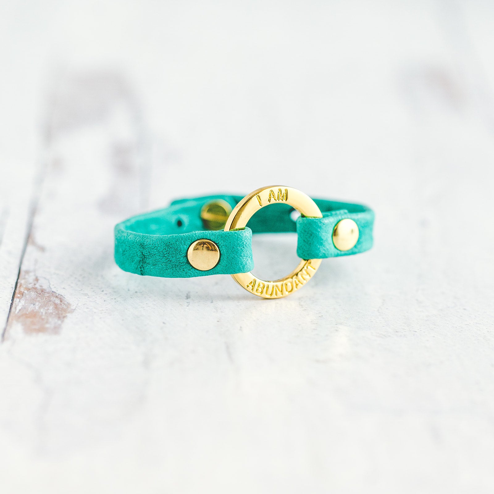 Mantra “ I AM ABUNDANT” Bracelet - Gold