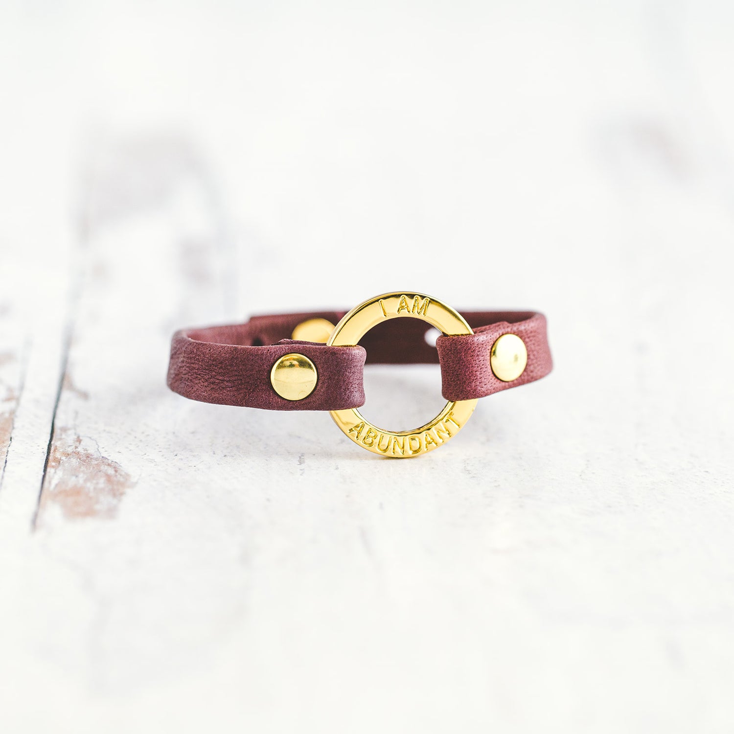 Mantra “ I AM ABUNDANT” Bracelet - Gold