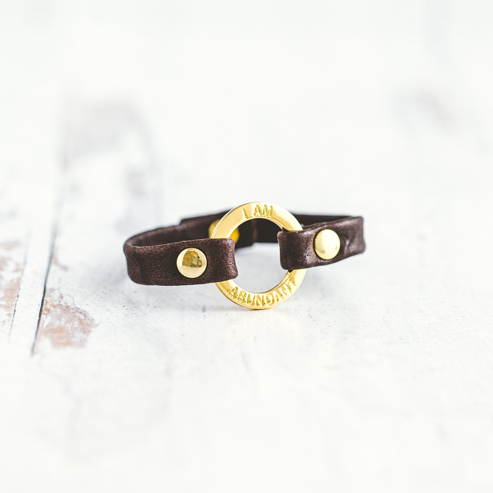 Mantra “ I AM ABUNDANT” Bracelet - Gold