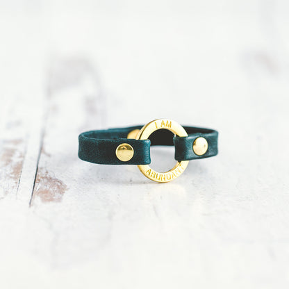 Mantra “ I AM ABUNDANT” Bracelet - Gold
