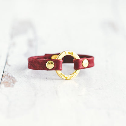 Mantra “ I AM ABUNDANT” Bracelet - Gold