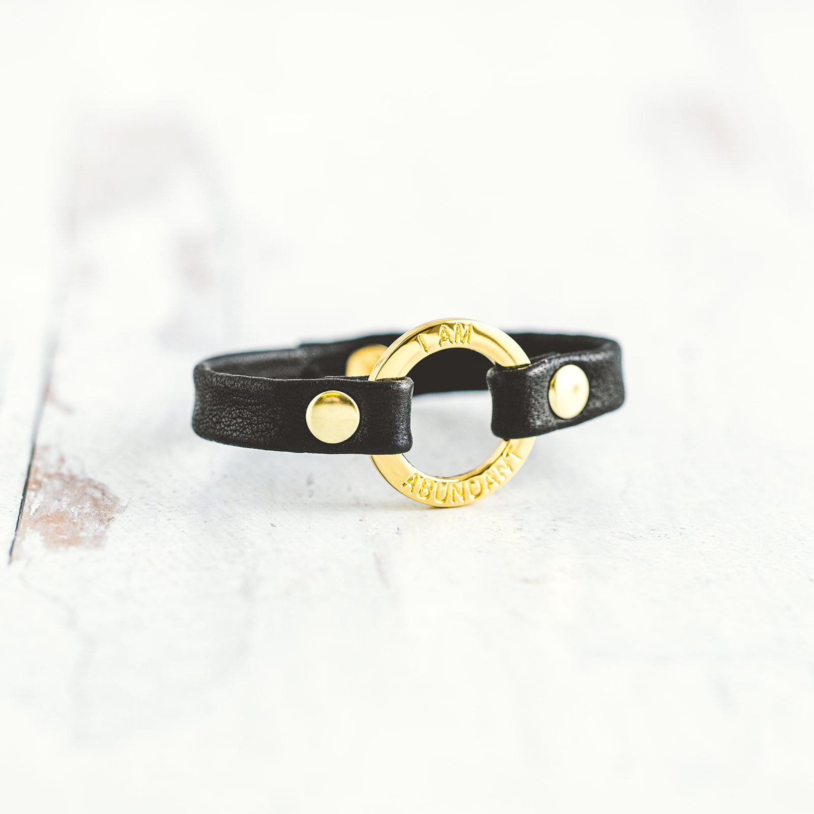 Mantra “ I AM ABUNDANT” Bracelet - Gold