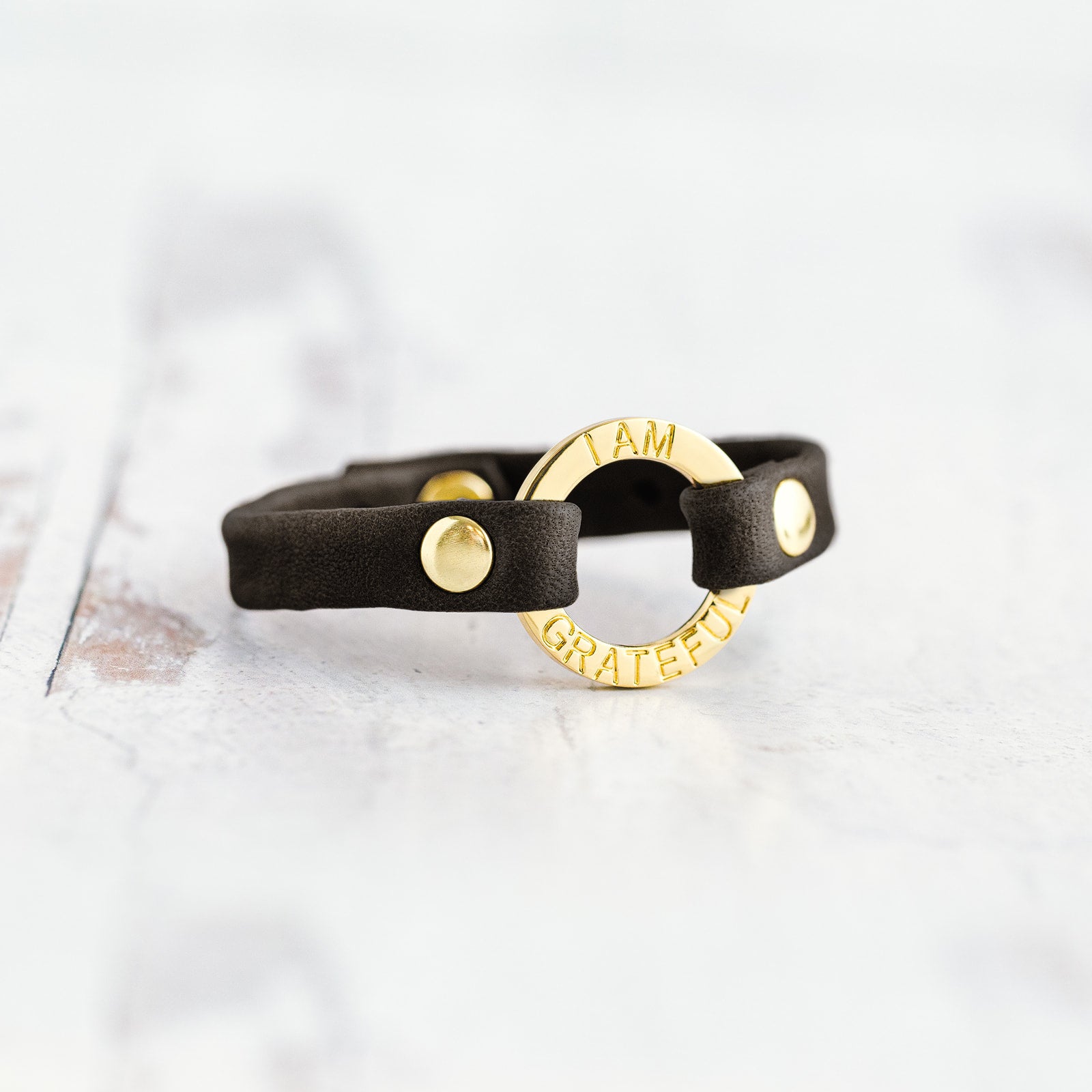 Mantra “ I AM GRATEFUL” Bracelet - Gold