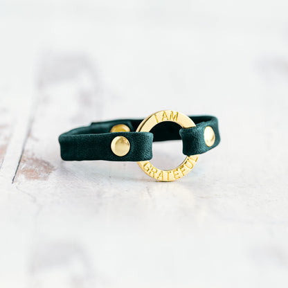 Mantra “ I AM GRATEFUL” Bracelet - Gold