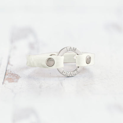 Mantra “ I AM PEACE” Bracelet - Brushed Silver