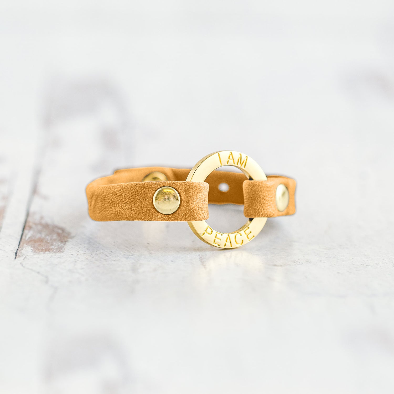 Mantra “ I AM PEACE” Bracelet - Gold