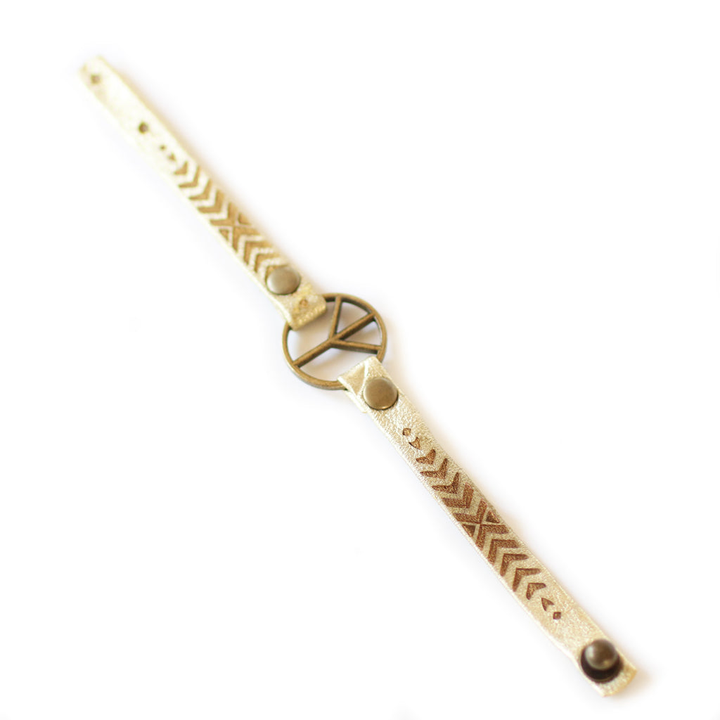 Peace Maker Bracelet - Small Arrow - Antique Brass