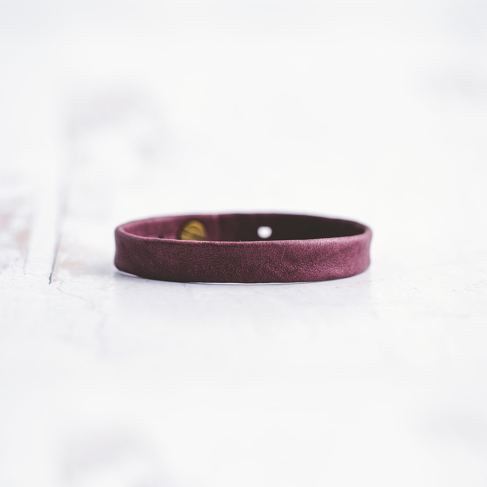 Plain Leather Bracelet Band  - Antique Brass