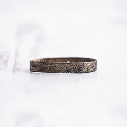 Plain Leather Bracelet Band  - Antique Brass
