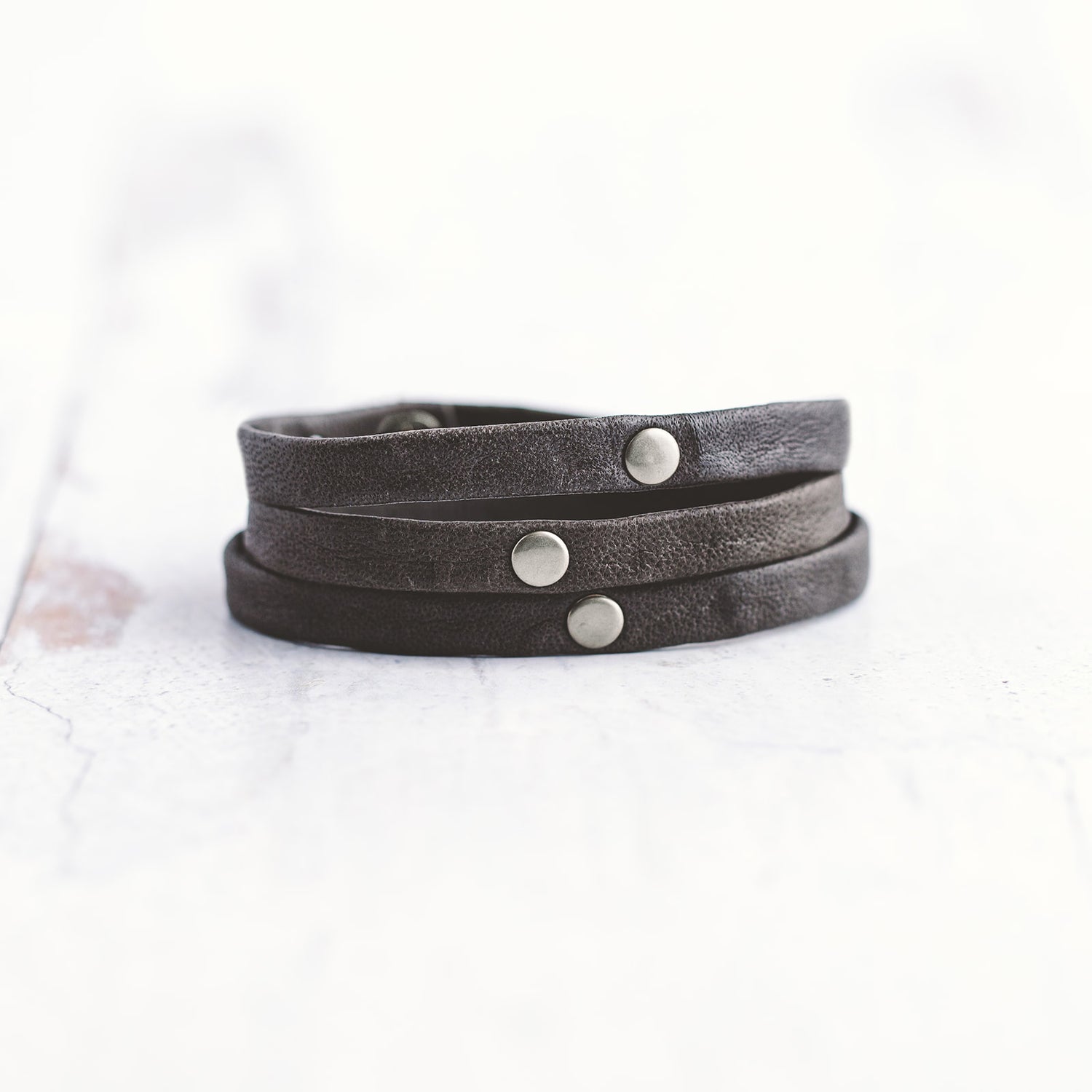 Triple Warrior Wrap Bracelet - Brushed Silver