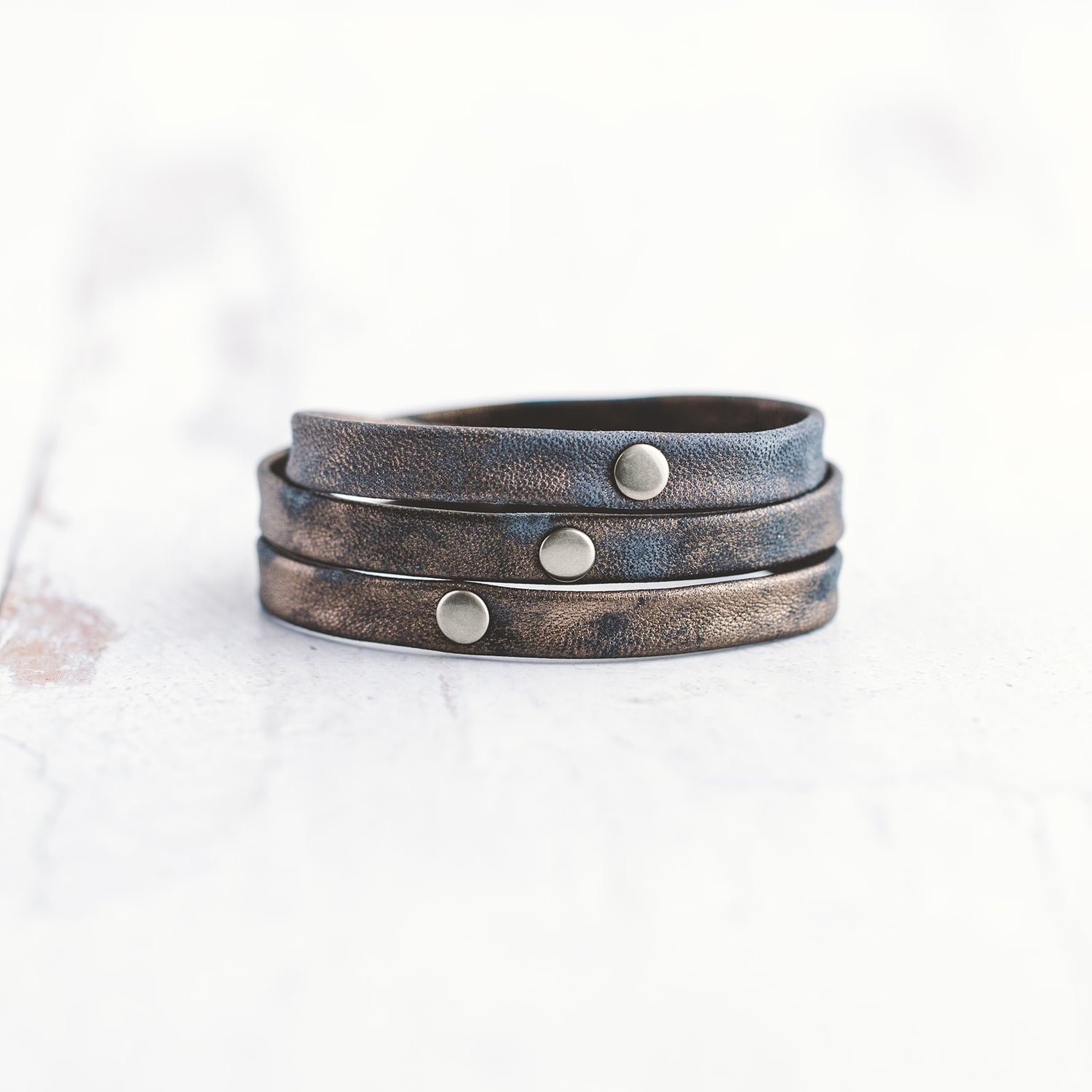 Triple Warrior Wrap Bracelet - Brushed Silver