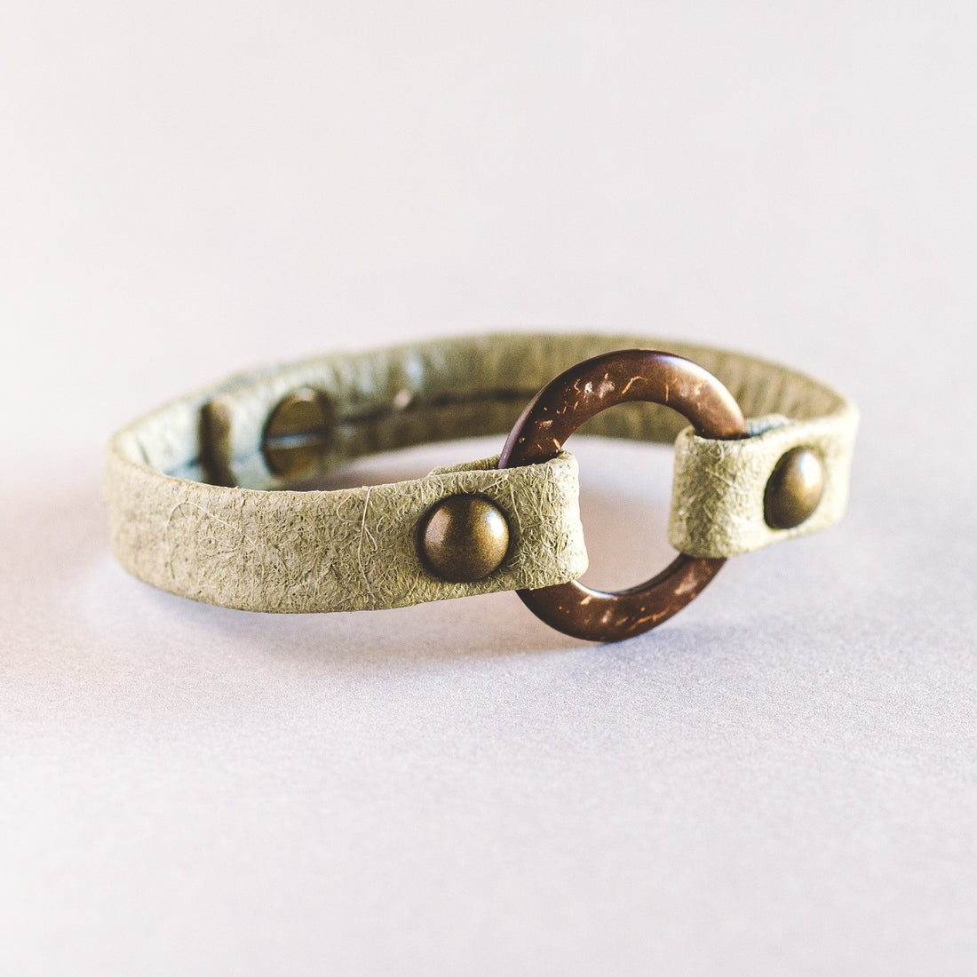 Vegan Circle of Love Bracelet - Antique Brass