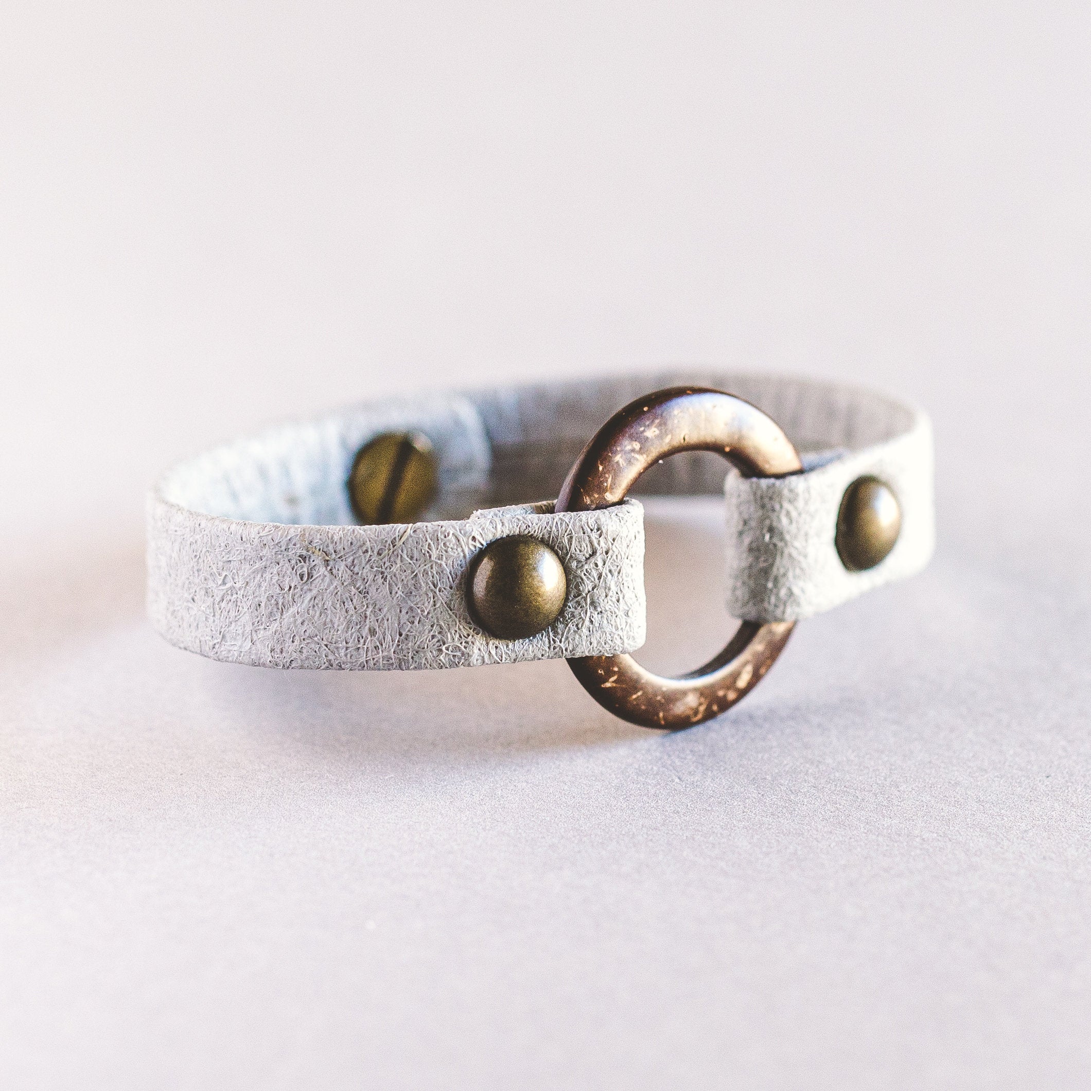 Vegan Circle of Love Bracelet - Antique Brass